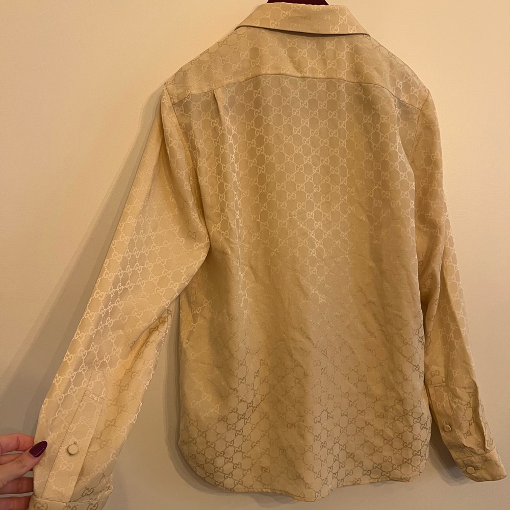 AUTHENTIC GUCCI Beige Patterned Shirt - image 3